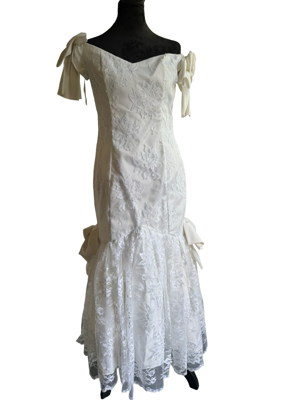 Vintage 70s-80s Wedding dress size 11-12‎ Wedding Garment Made in USA